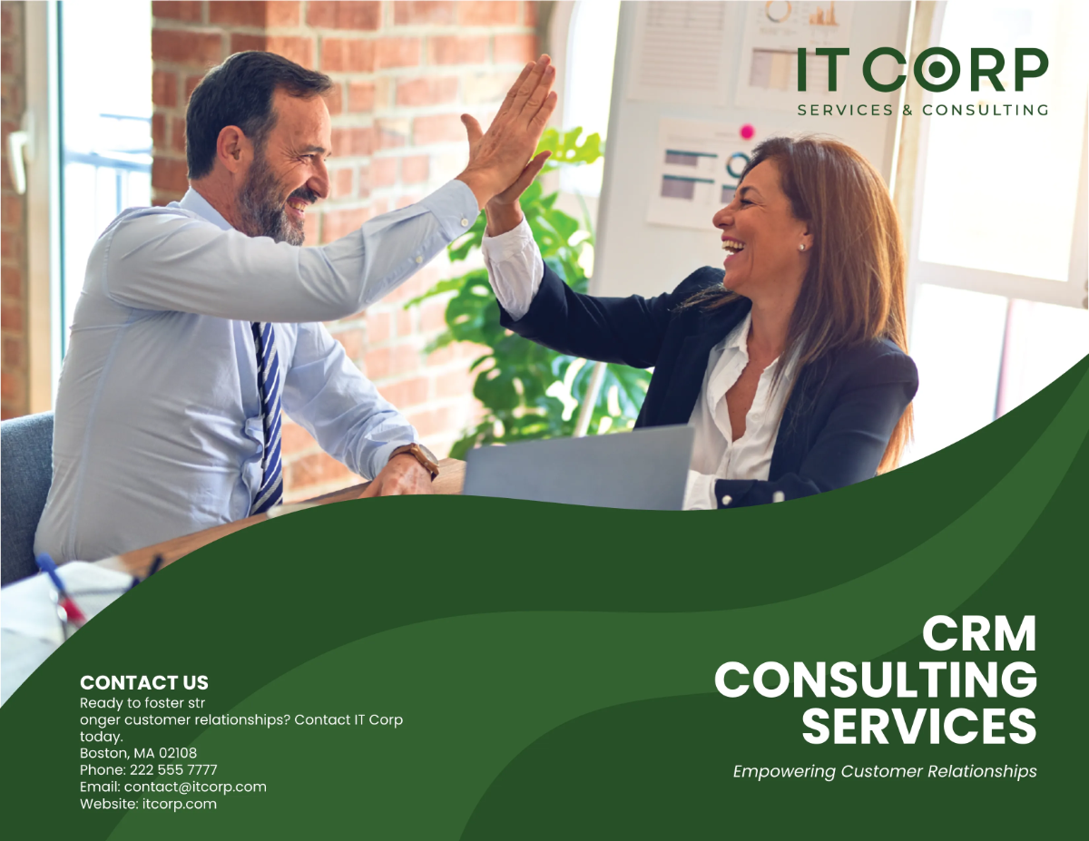 IT CRM Consulting Company Profile Digital Brochure Template
