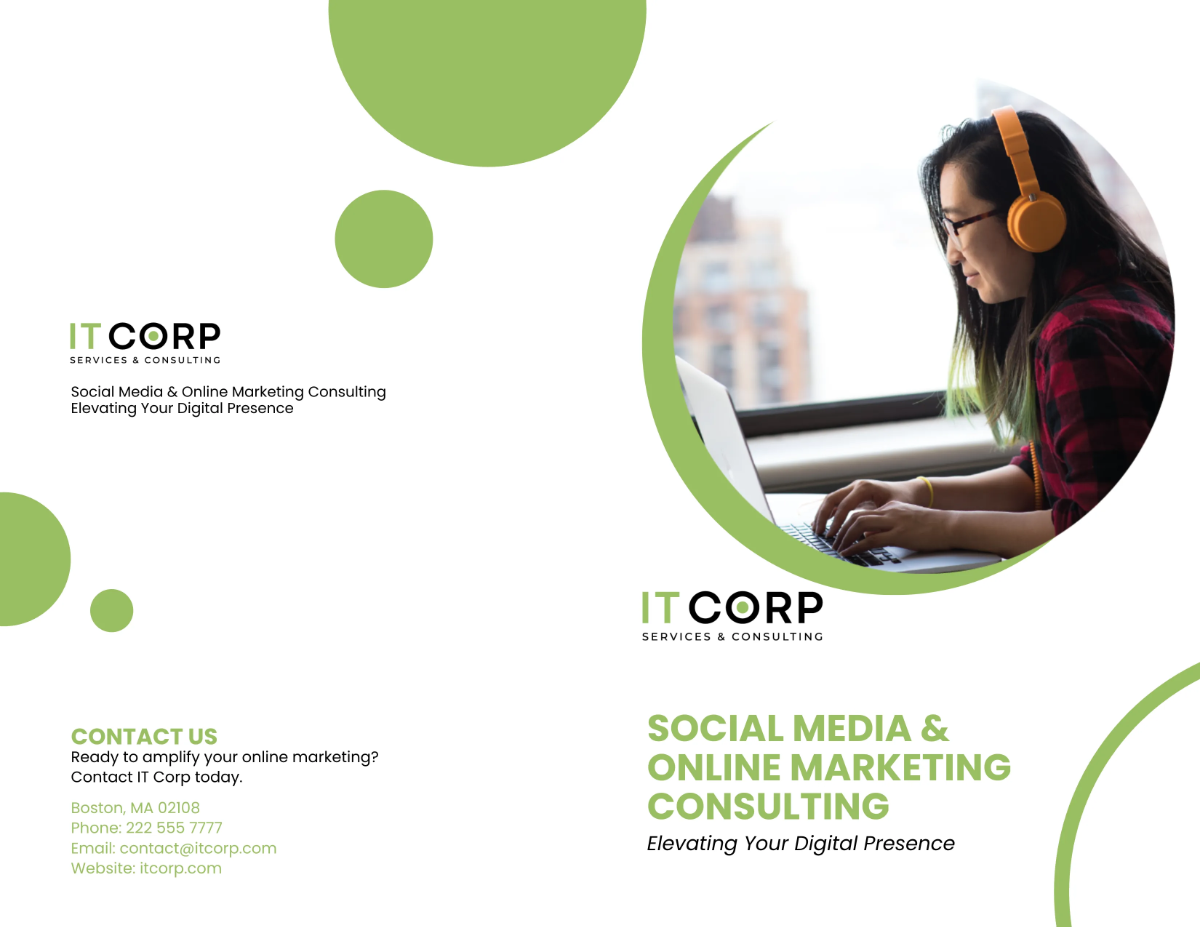IT Social Media & Online Marketing Consulting Company Profile Digital Brochure Template