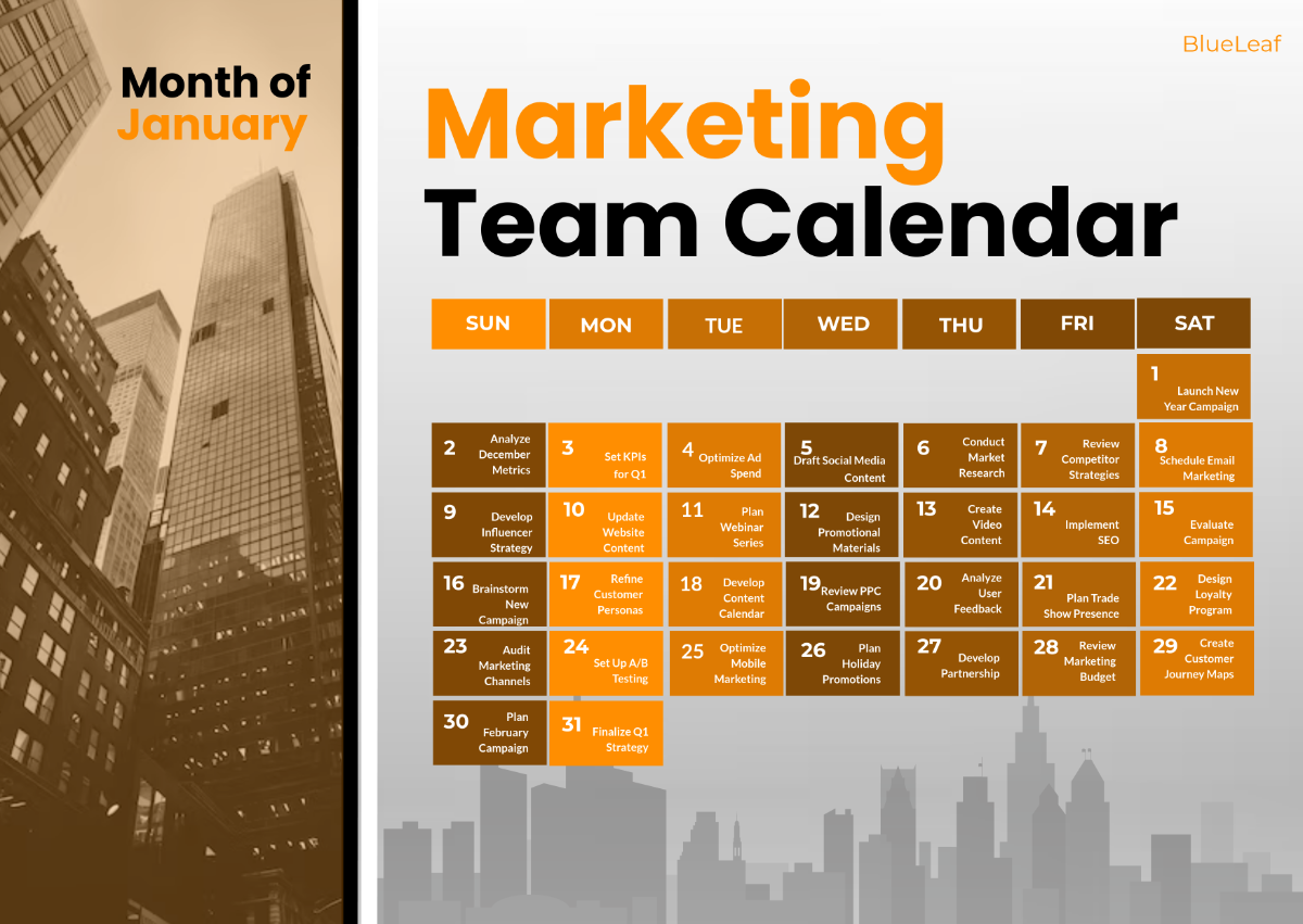 Marketing Calendar Template
