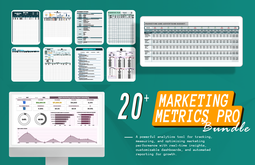 20+ Marketing Metrics Pro Bundle Template in Excel, Google Sheets to Download