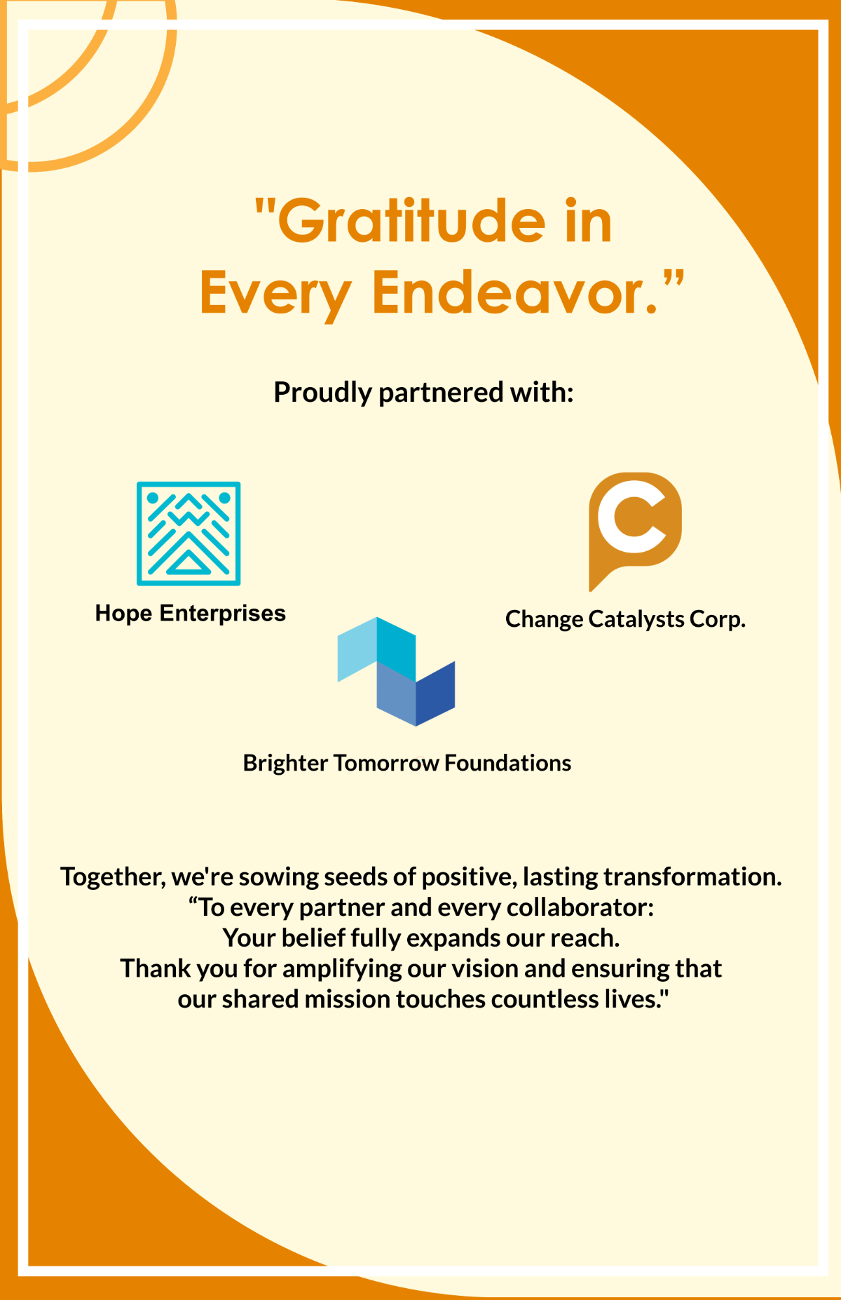 Nonprofit Organization Partners and Sponsors Signage Template