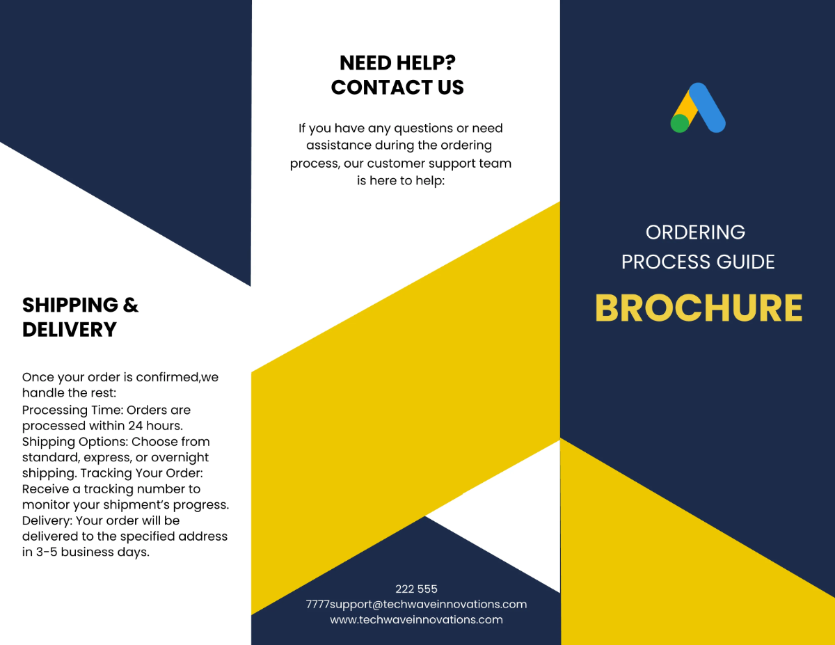 Ordering Process Guide Brochure Template