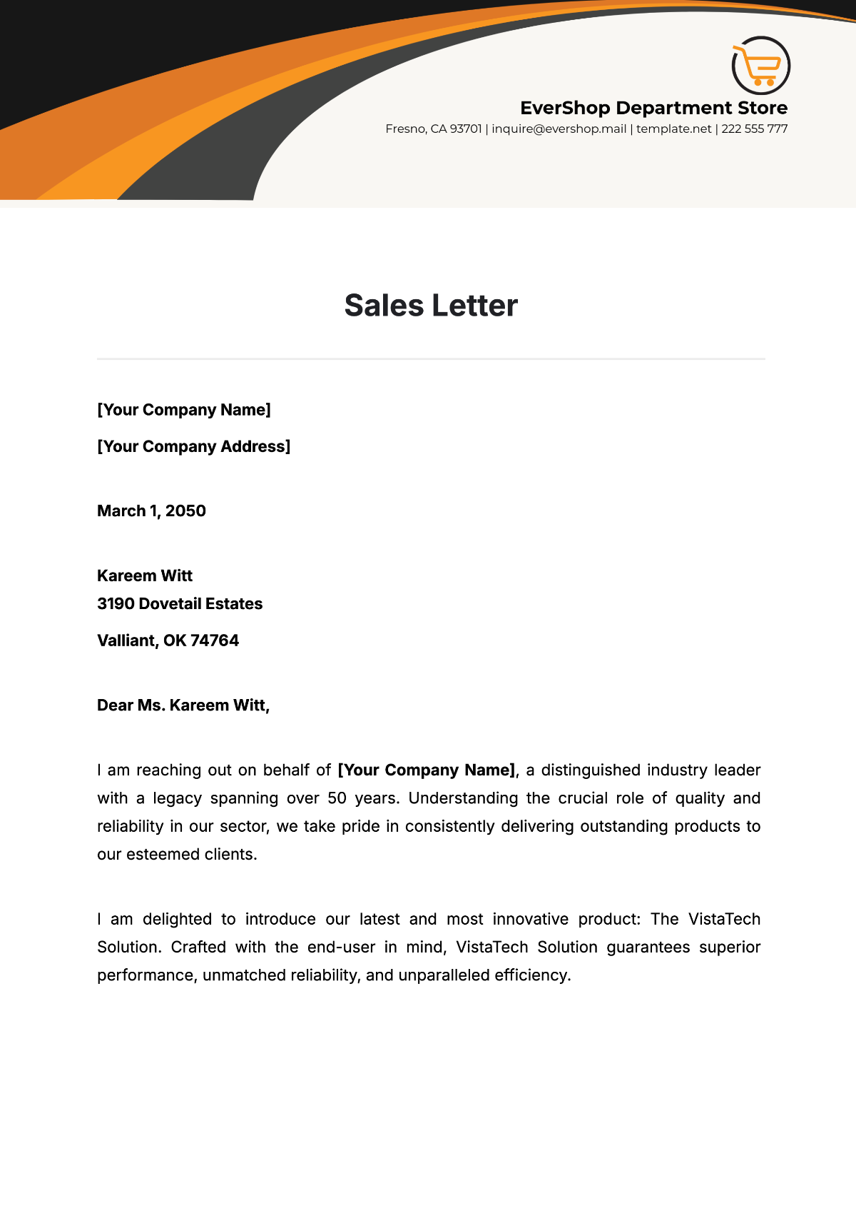 Sales Letter Template