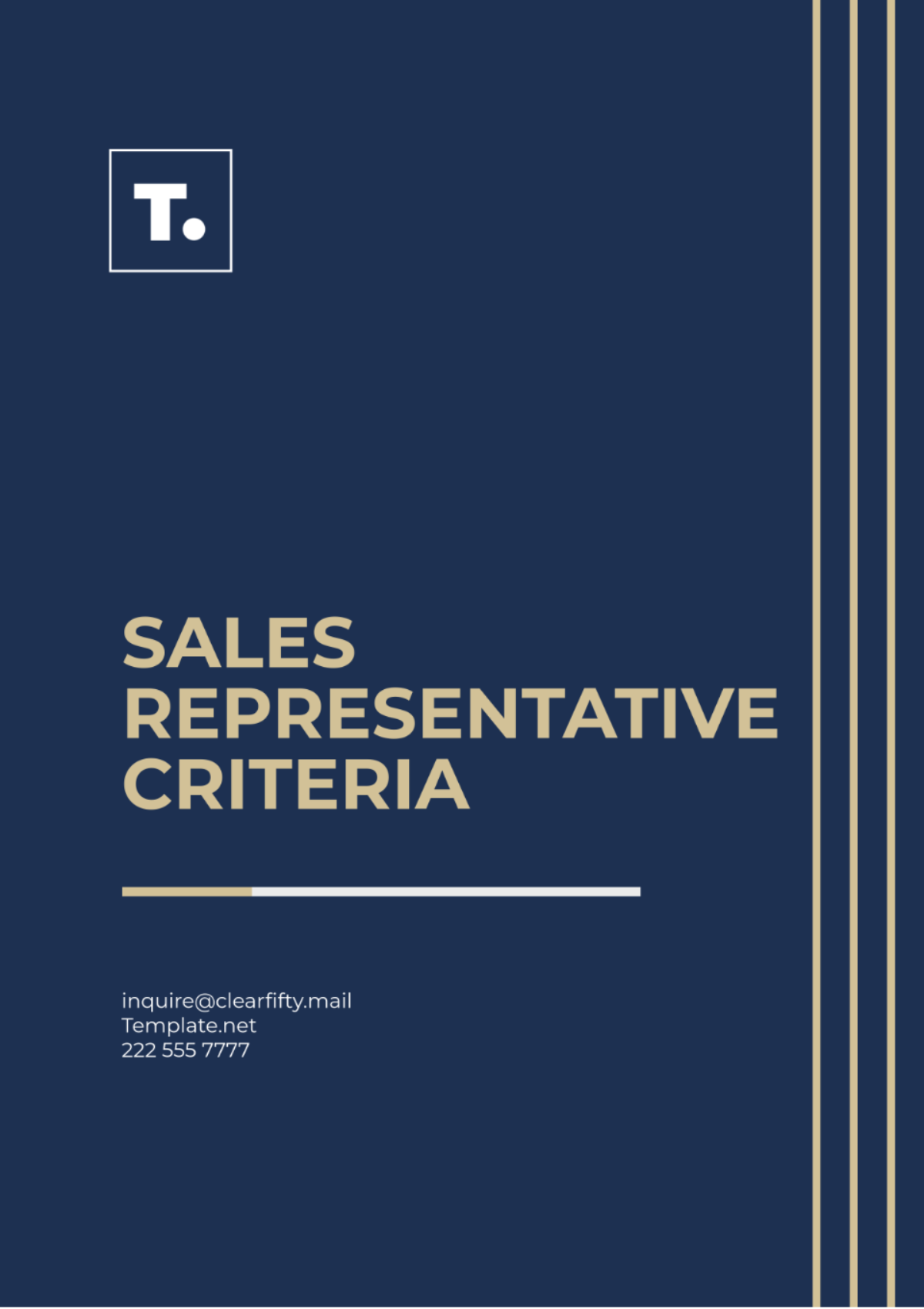 Sales Representative Criteria Template