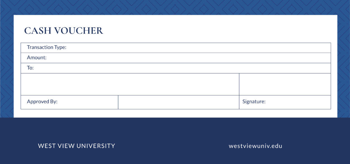 School Cash Voucher Template