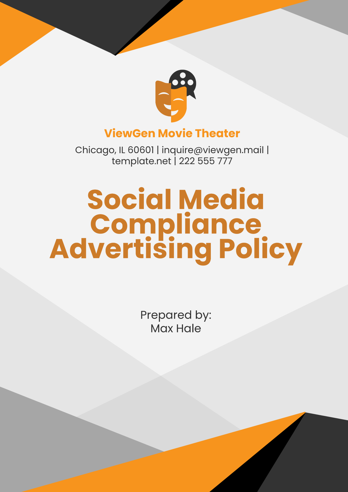 Social Media Compliance Advertising Policy Template