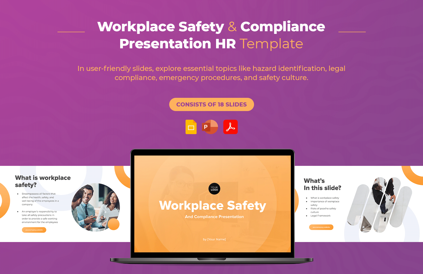 Workplace Safety and Compliance Presentation HR Template in PDF, PowerPoint, Google Slides - Download | Template.net Workplace Safety and Compliance Presentation HR Template in PDF, PowerPoint, Google Slides - Download | Template.net